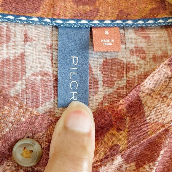 Pilcro Anthropologie Leopard Puff-Sleeved Blouse Sz S Boho Festival Gypsy Casual - Picture 6 of 9